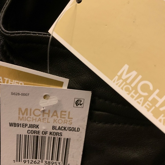 Michael Kors Real Leather Moto Jacket Asymmetrical Zip Black NWT $250 - 1X AS IS - Picture 15 of 16